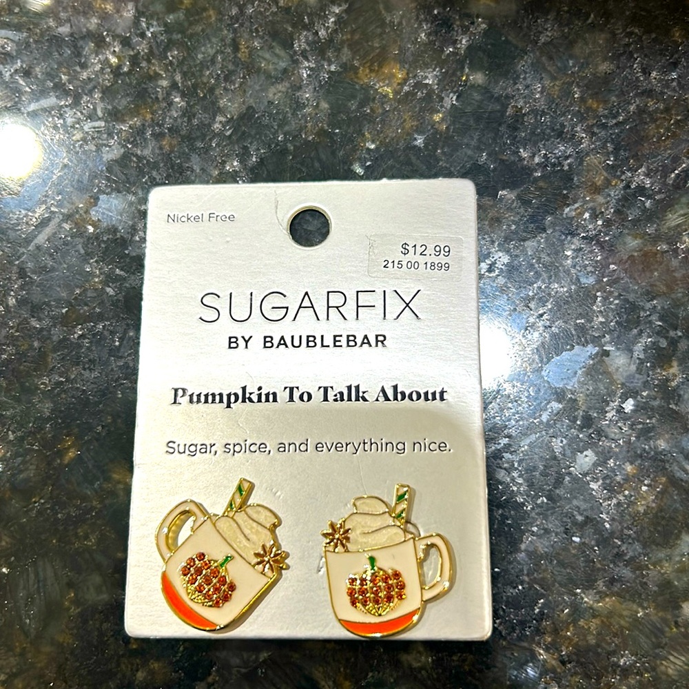 Pumpkin Spice Sugarfix earrings NWT